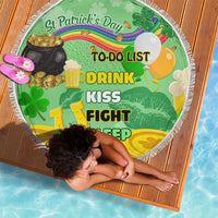 Saint Patrick Day Beach Blanket Shamrock To Do List - Wonder Print Shop