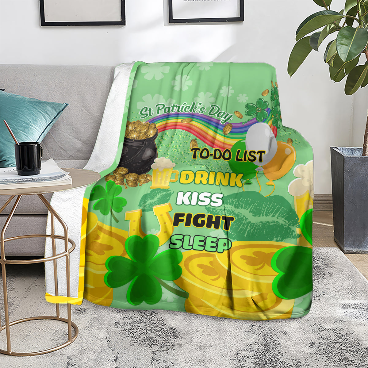 Saint Patrick Day Blanket Shamrock To Do List