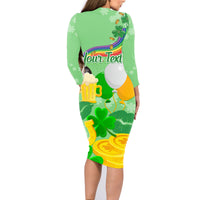Saint Patrick Day Family Matching Long Sleeve Bodycon Dress and Hawaiian Shirt Shamrock To Do List - Wonder Print Shop