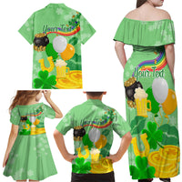 Saint Patrick Day Family Matching Off Shoulder Maxi Dress and Hawaiian Shirt Shamrock To Do List - Wonder Print Shop