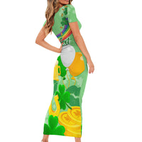 Saint Patrick Day Family Matching Short Sleeve Bodycon Dress and Hawaiian Shirt Shamrock To Do List - Wonder Print Shop