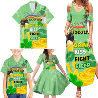 Saint Patrick Day Family Matching Summer Maxi Dress and Hawaiian Shirt Shamrock To Do List - Wonder Print Shop