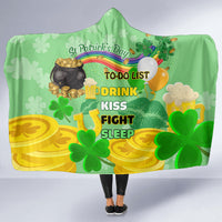 Saint Patrick Day Hooded Blanket Shamrock To Do List