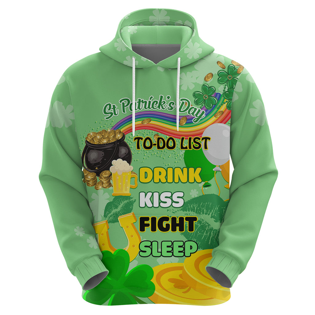 Saint Patrick Day Hoodie Shamrock To Do List - Wonder Print Shop