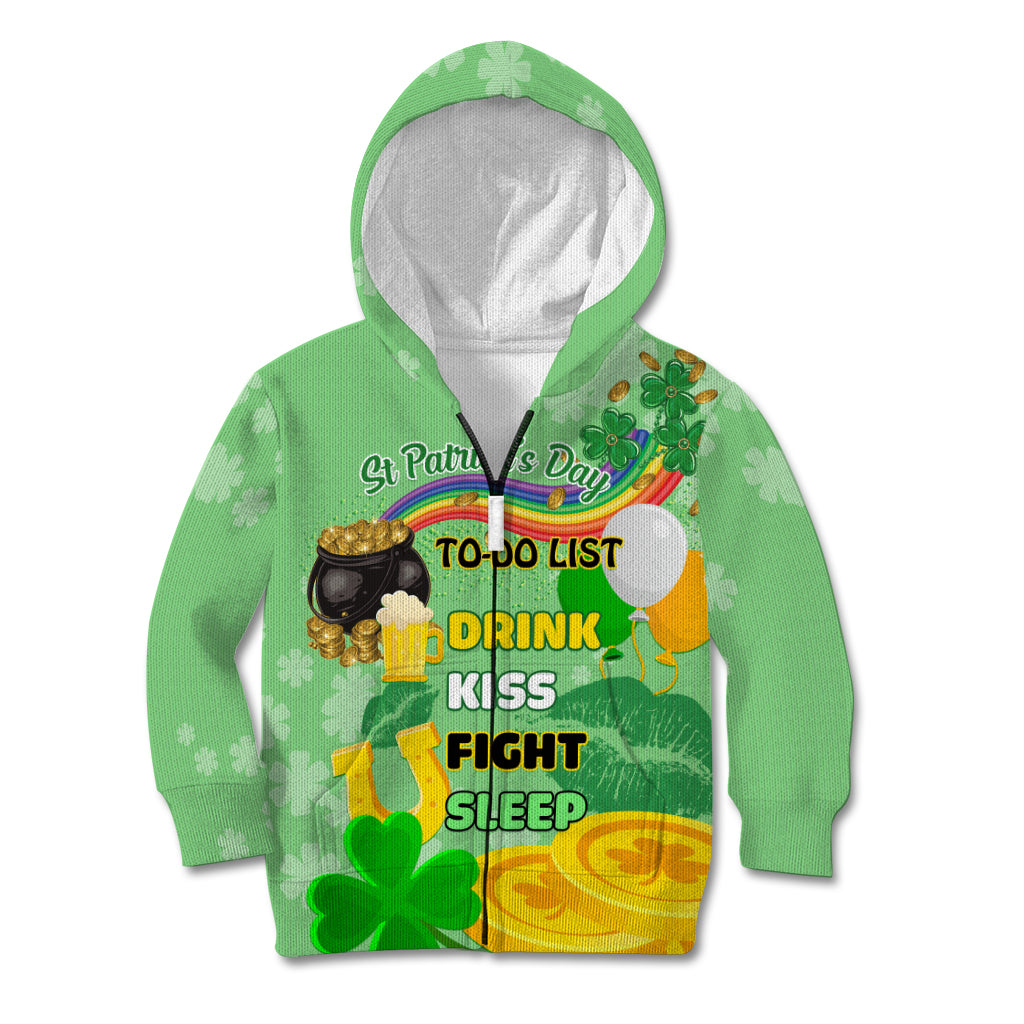 Saint Patrick Day Kid Hoodie Shamrock To Do List - Wonder Print Shop