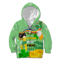 Saint Patrick Day Kid Hoodie Shamrock To Do List - Wonder Print Shop