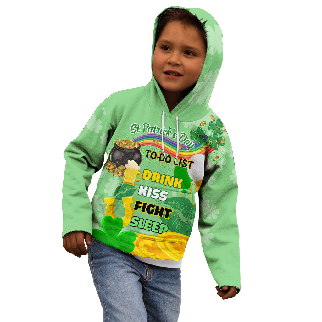 Saint Patrick Day Kid Hoodie Shamrock To Do List - Wonder Print Shop