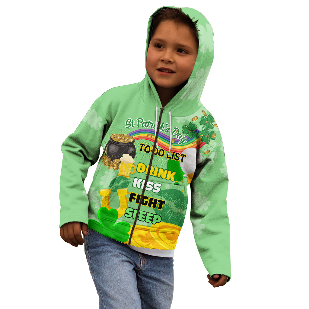 Saint Patrick Day Kid Hoodie Shamrock To Do List - Wonder Print Shop