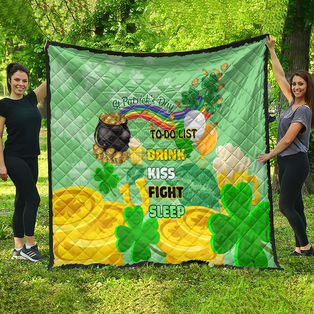 Saint Patrick Day Quilt Shamrock To Do List - Wonder Print Shop