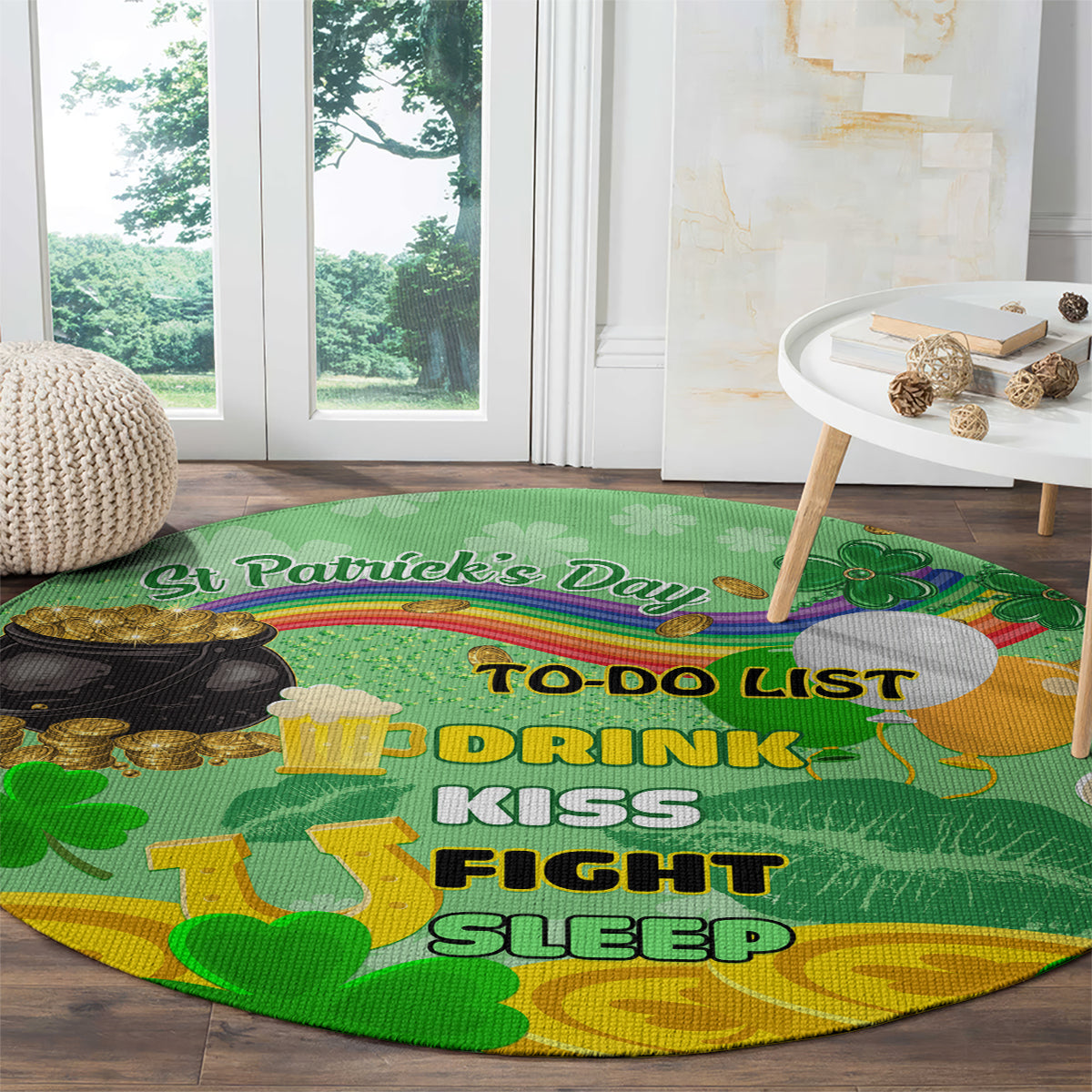 Saint Patrick Day Round Carpet Shamrock To Do List