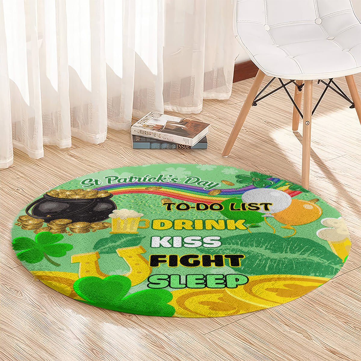 Saint Patrick Day Round Carpet Shamrock To Do List