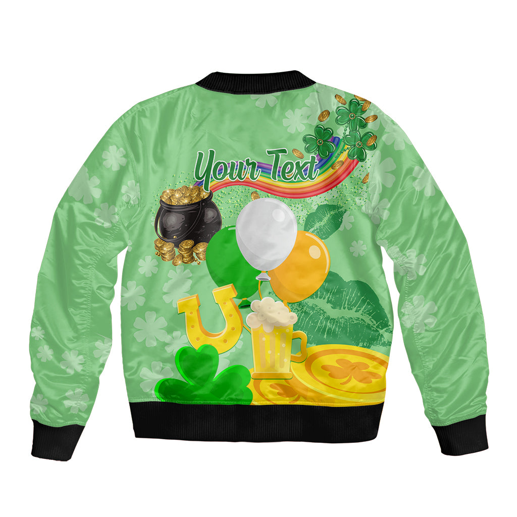 Saint Patrick Day Sleeve Zip Bomber Jacket Shamrock To Do List - Wonder Print Shop