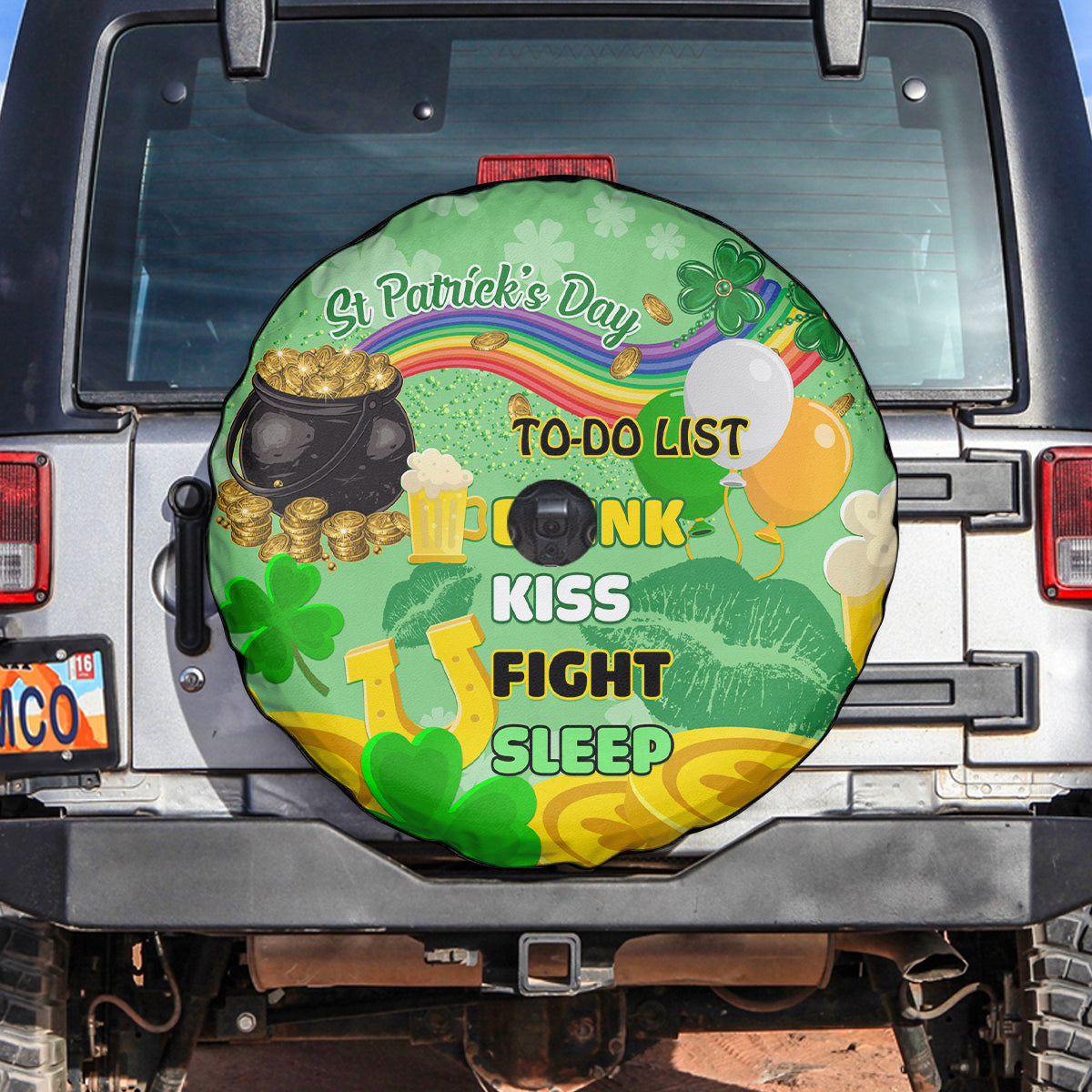 Saint Patrick Day Spare Tire Cover Shamrock To Do List - Wonder Print Shop
