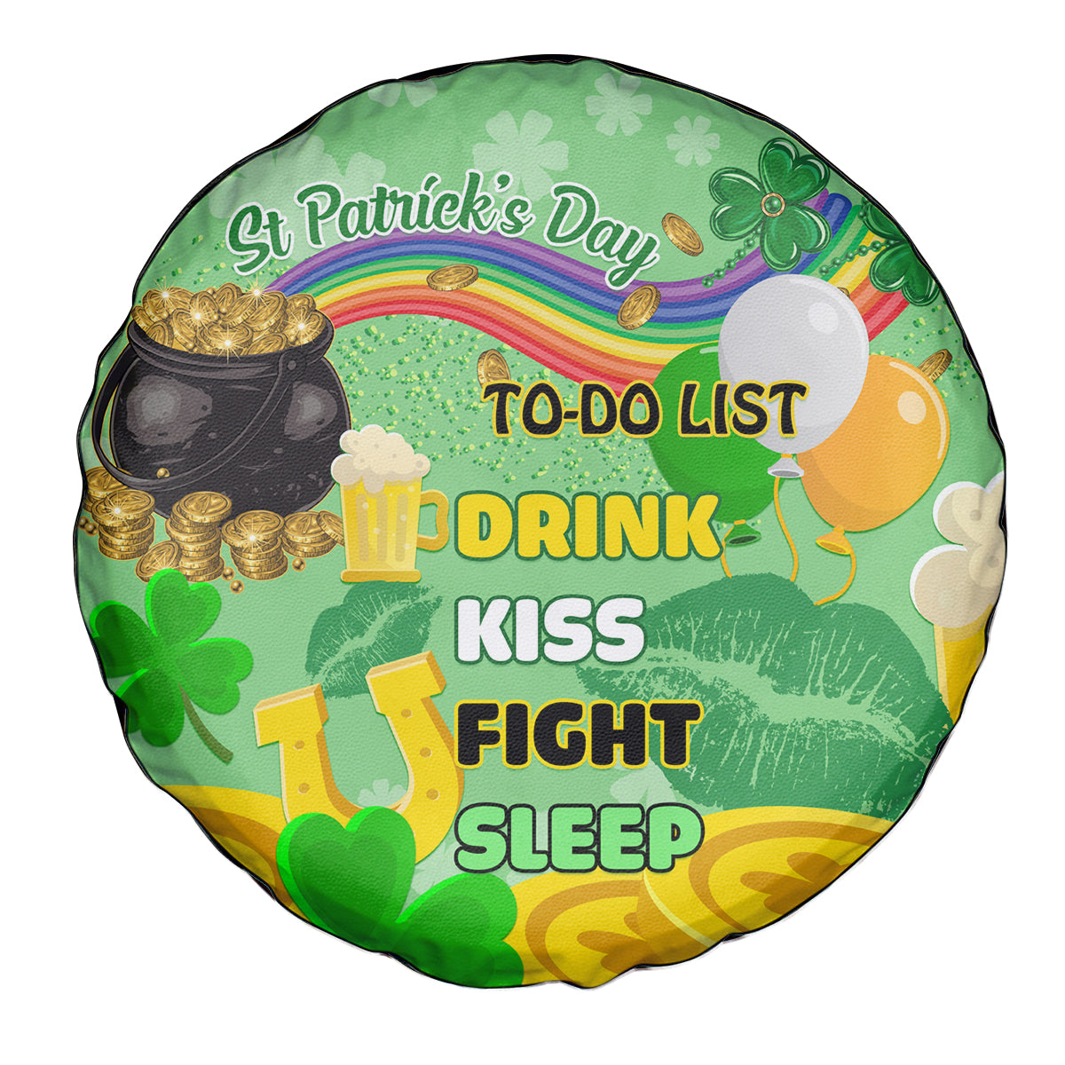Saint Patrick Day Spare Tire Cover Shamrock To Do List - Wonder Print Shop