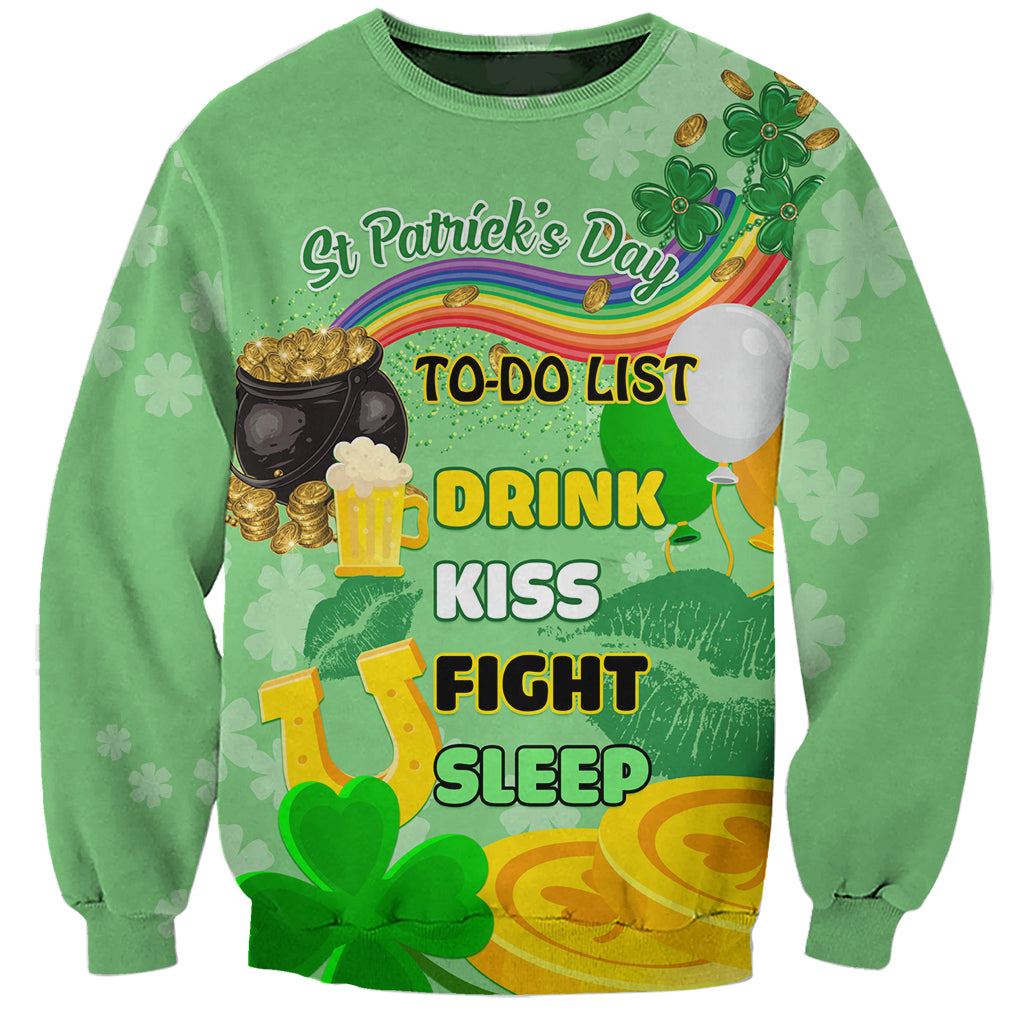 Saint Patrick Day Sweatshirt Shamrock To Do List - Wonder Print Shop