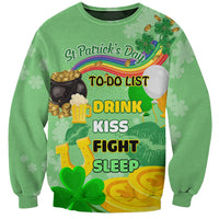 Saint Patrick Day Sweatshirt Shamrock To Do List - Wonder Print Shop