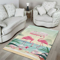 Bonaire Flamingos Area Rug Summer Time Beach Concept