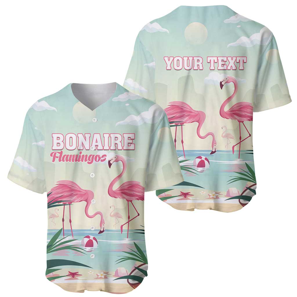 Personalised Bonaire Flamingos Baseball Jersey Summer Time Beach Concept