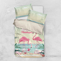 Bonaire Flamingos Bedding Set Summer Time Beach Concept