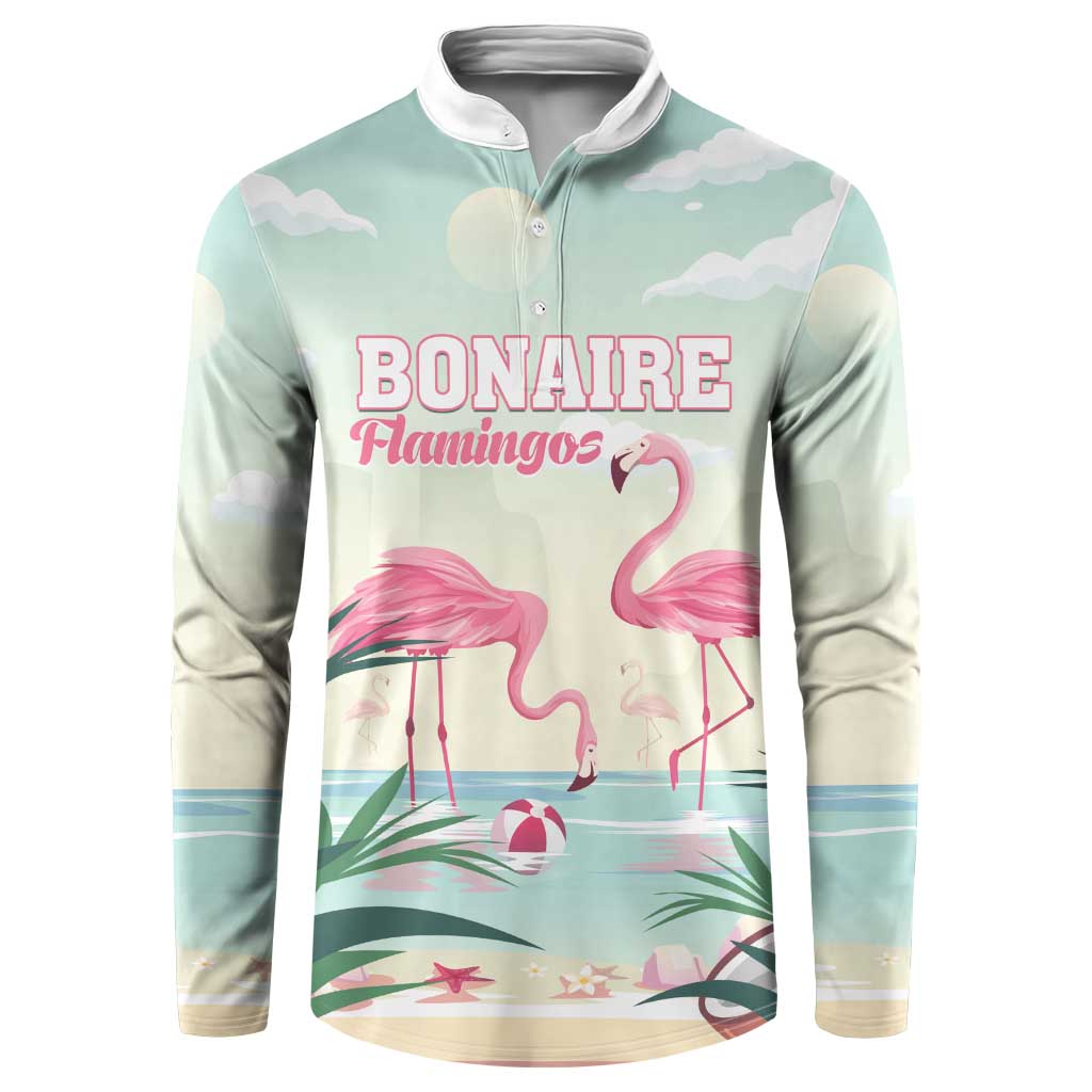 Personalised Bonaire Flamingos Button Sweatshirt Summer Time Beach Concept