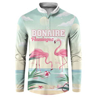 Personalised Bonaire Flamingos Button Sweatshirt Summer Time Beach Concept