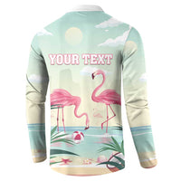 Personalised Bonaire Flamingos Button Sweatshirt Summer Time Beach Concept