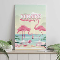 Bonaire Flamingos Canvas Wall Art Summer Time Beach Concept