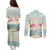 Personalised Bonaire Flamingos Couples Matching Puletasi and Long Sleeve Button Shirt Summer Time Beach Concept