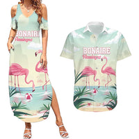 Personalised Bonaire Flamingos Couples Matching Summer Maxi Dress and Hawaiian Shirt Summer Time Beach Concept