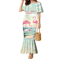 Personalised Bonaire Flamingos Family Matching Mermaid Dress and Hawaiian Shirt Summer Time Beach Concept