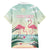 Personalised Bonaire Flamingos Family Matching Short Sleeve Bodycon Dress and Hawaiian Shirt Summer Time Beach Concept