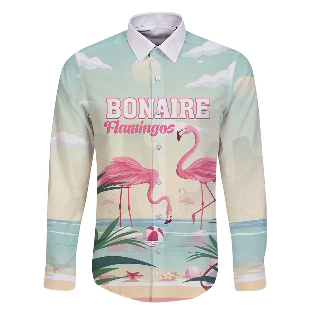 Personalised Bonaire Flamingos Family Matching Short Sleeve Bodycon Dress and Hawaiian Shirt Summer Time Beach Concept