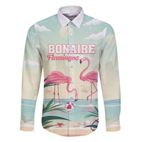 Personalised Bonaire Flamingos Family Matching Short Sleeve Bodycon Dress and Hawaiian Shirt Summer Time Beach Concept