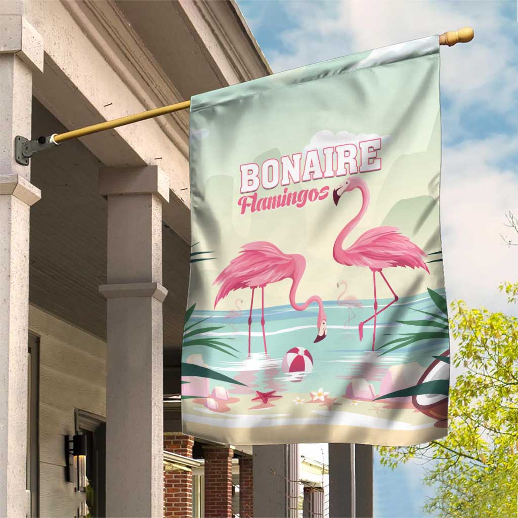 Bonaire Flamingos Garden Flag Summer Time Beach Concept