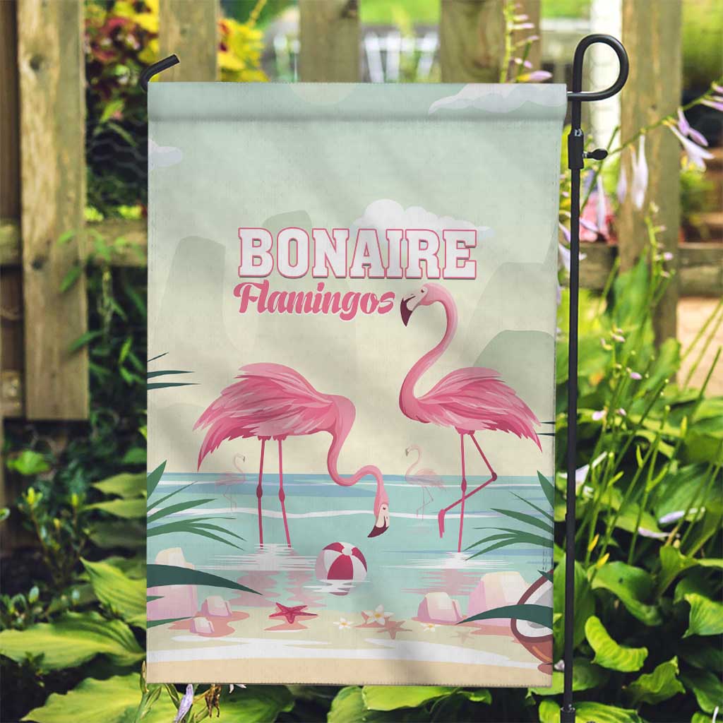 Bonaire Flamingos Garden Flag Summer Time Beach Concept
