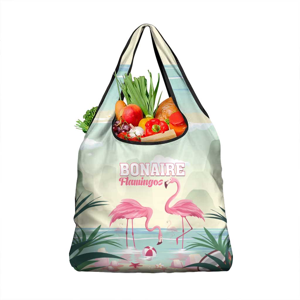Bonaire Flamingos Grocery Bag Summer Time Beach Concept