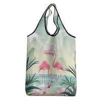 Bonaire Flamingos Grocery Bag Summer Time Beach Concept
