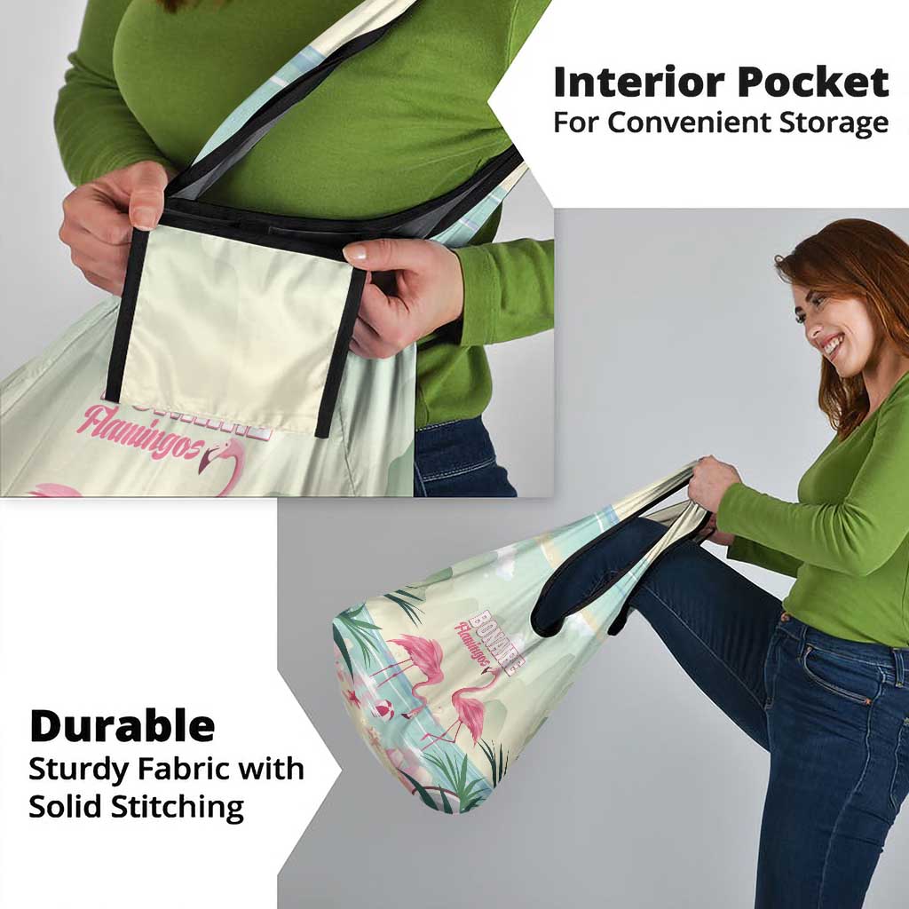 Bonaire Flamingos Grocery Bag Summer Time Beach Concept