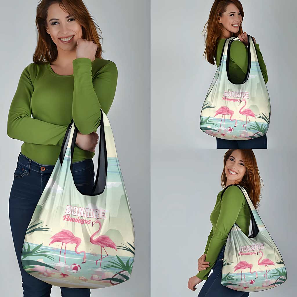 Bonaire Flamingos Grocery Bag Summer Time Beach Concept