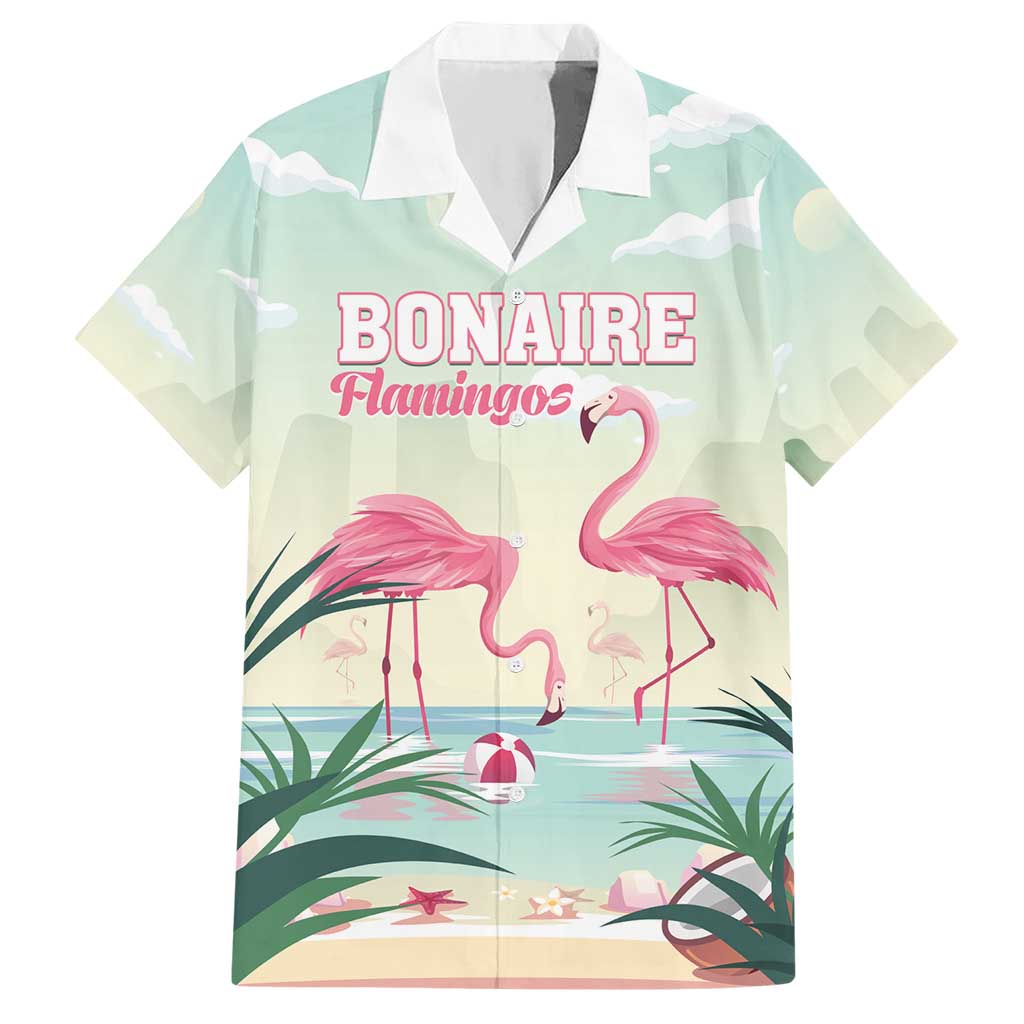 Personalised Bonaire Flamingos Hawaiian Shirt Summer Time Beach Concept