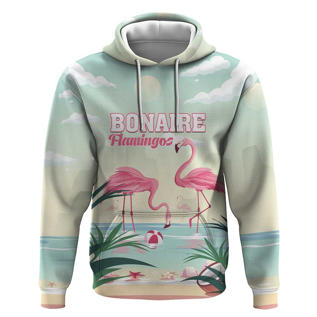 Personalised Bonaire Flamingos Hoodie Summer Time Beach Concept