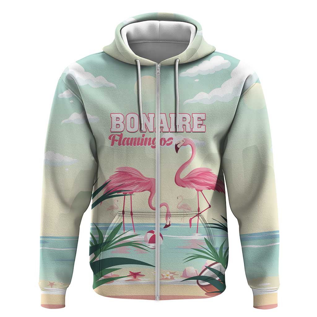 Personalised Bonaire Flamingos Hoodie Summer Time Beach Concept