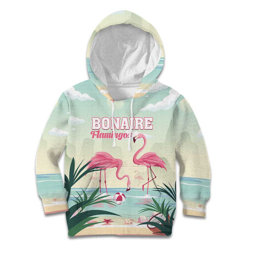 Personalised Bonaire Flamingos Kid Hoodie Summer Time Beach Concept