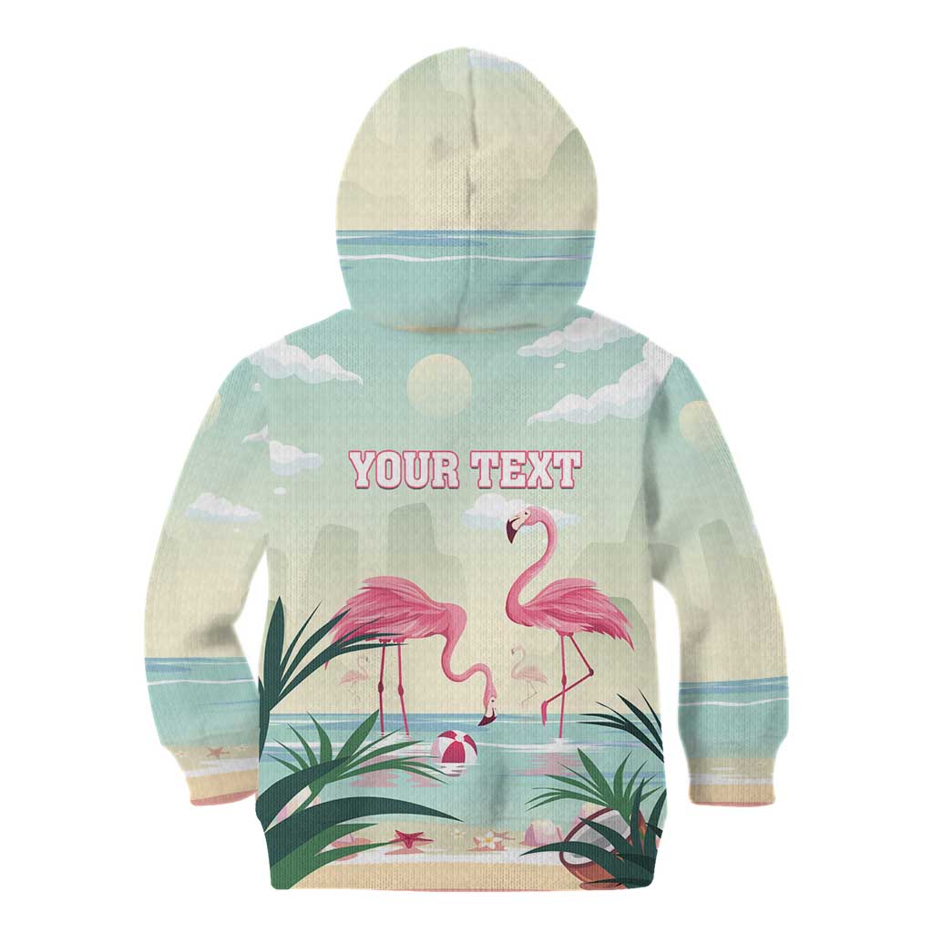Personalised Bonaire Flamingos Kid Hoodie Summer Time Beach Concept