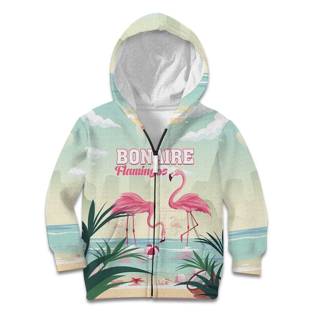 Personalised Bonaire Flamingos Kid Hoodie Summer Time Beach Concept