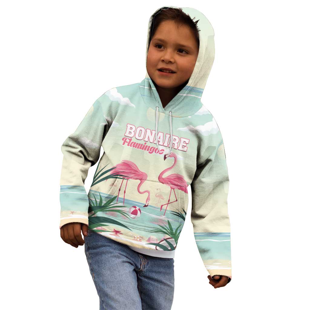 Personalised Bonaire Flamingos Kid Hoodie Summer Time Beach Concept
