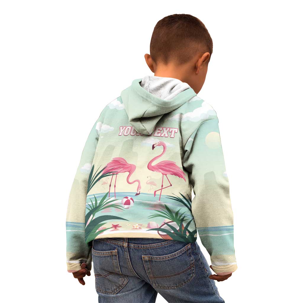 Personalised Bonaire Flamingos Kid Hoodie Summer Time Beach Concept