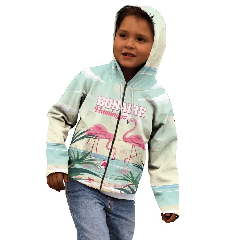 Personalised Bonaire Flamingos Kid Hoodie Summer Time Beach Concept