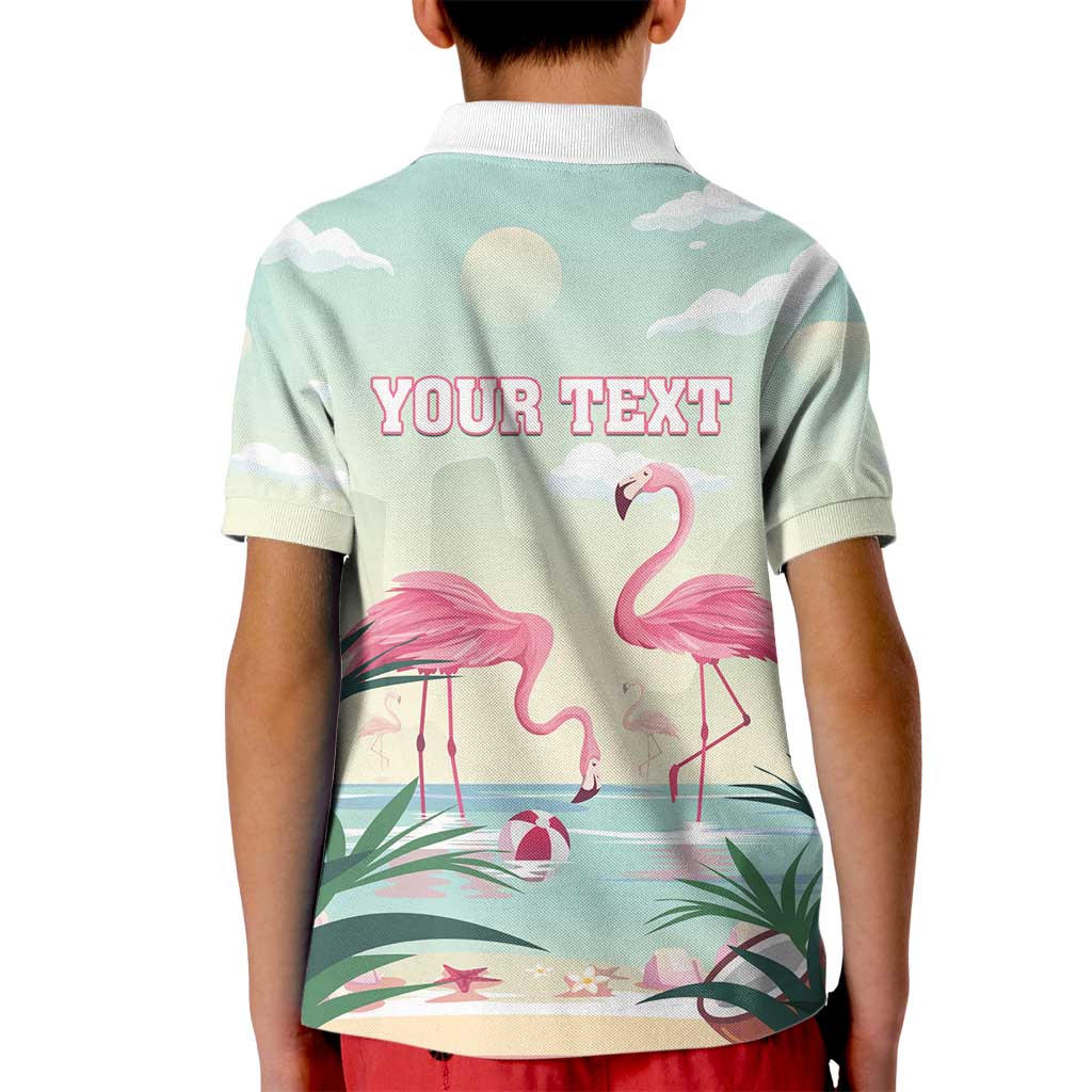 Personalised Bonaire Flamingos Kid Polo Shirt Summer Time Beach Concept