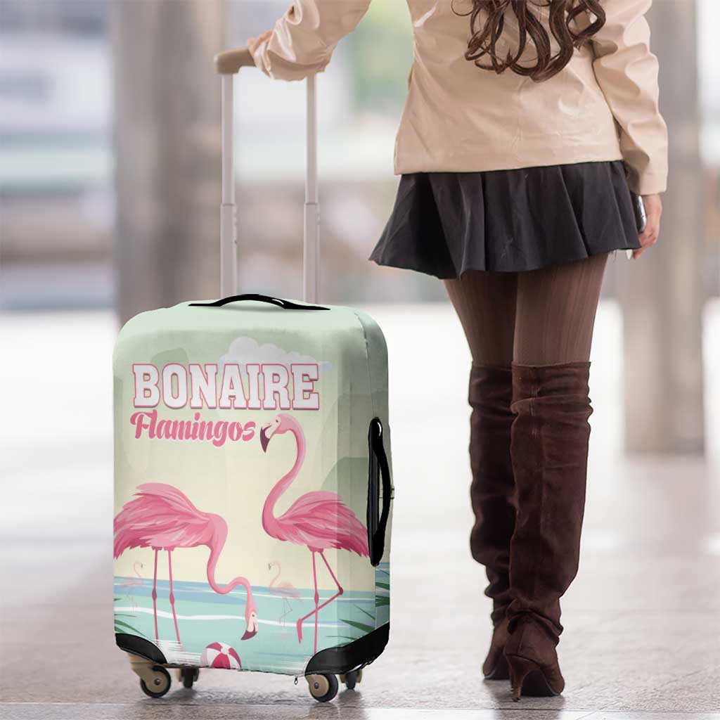 Bonaire Flamingos Luggage Cover Summer Time Beach Concept
